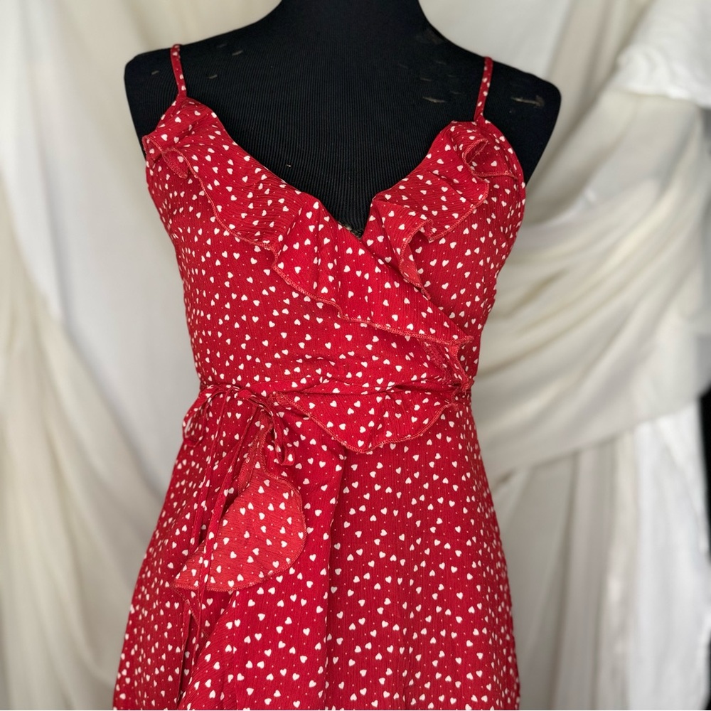 SHEIN Red Mini Dress with Heart Print